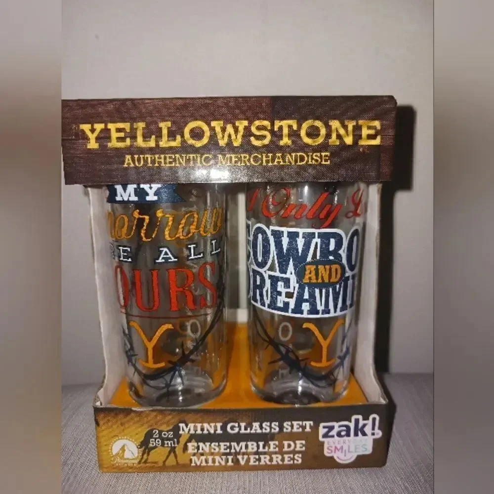 Yellowstone Authentic Shot Glass Set of 4. 2oz